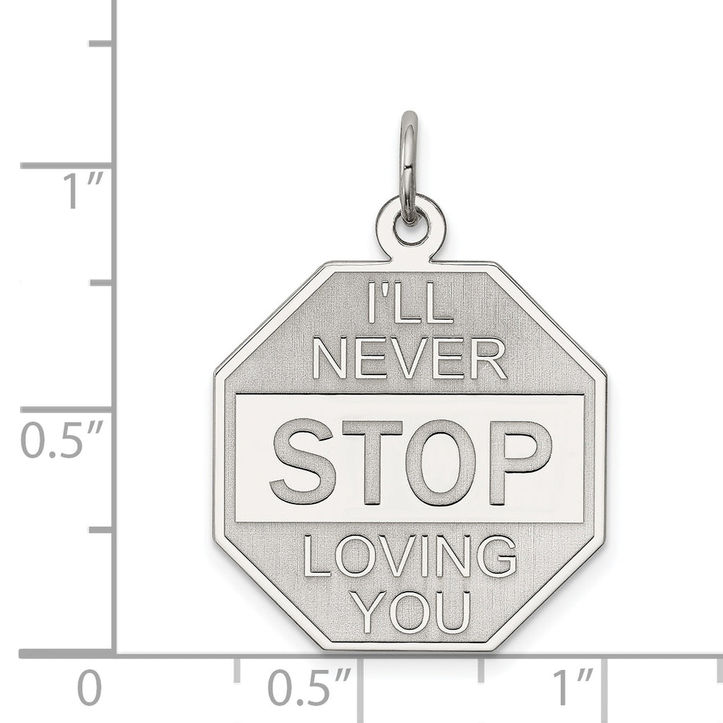 Sterling Silver 925 Polished Charm with Rhodium Plating Elegant Design