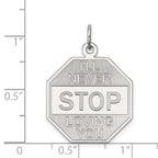 Sterling Silver 925 Polished Charm with Rhodium Plating Elegant Design