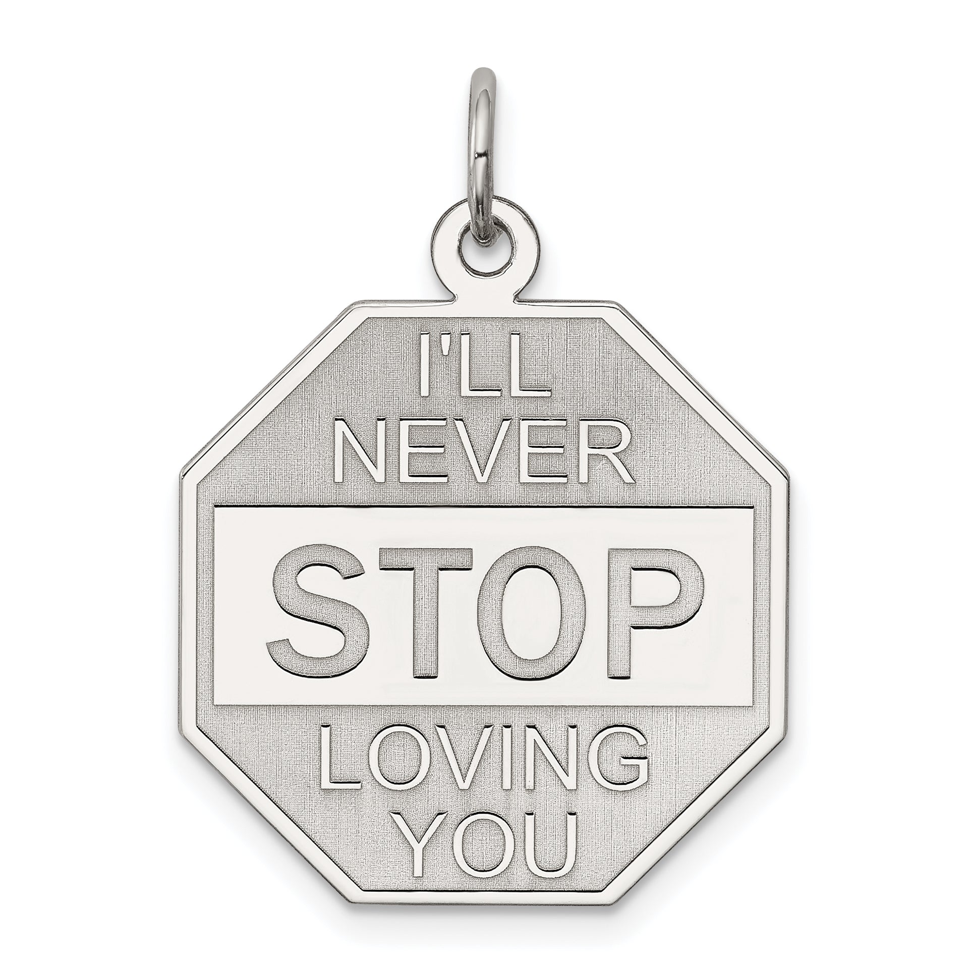Sterling Silver Rhodium-plated I'll Never stop loving you Charm Main image