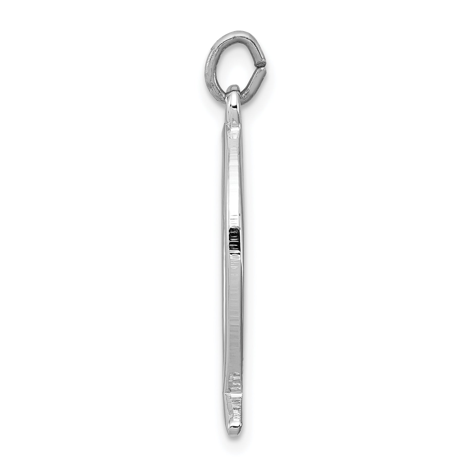 Sterling Silver 925 Ichthus Fish Charm with Rhodium Polished Finish Secondary image