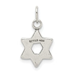 Sterling Silver 925 Star of David Charm with Antique Finish