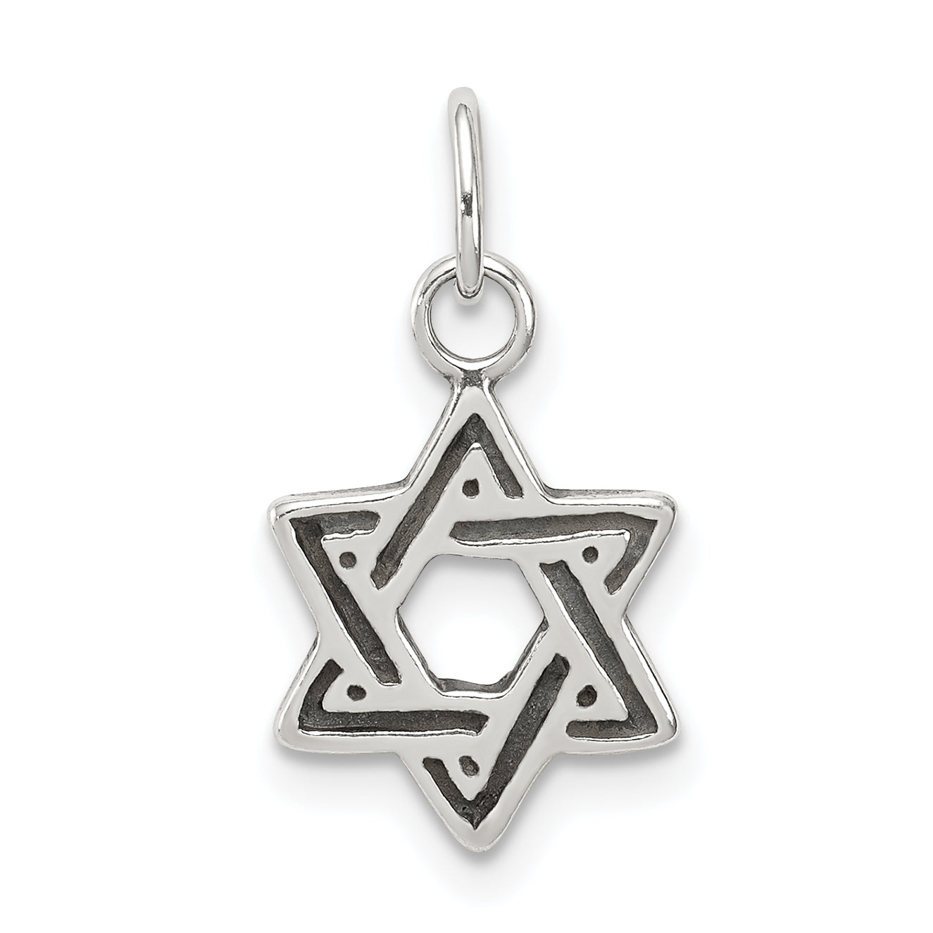 Sterling Silver Antiqued Star of David Charm Main image