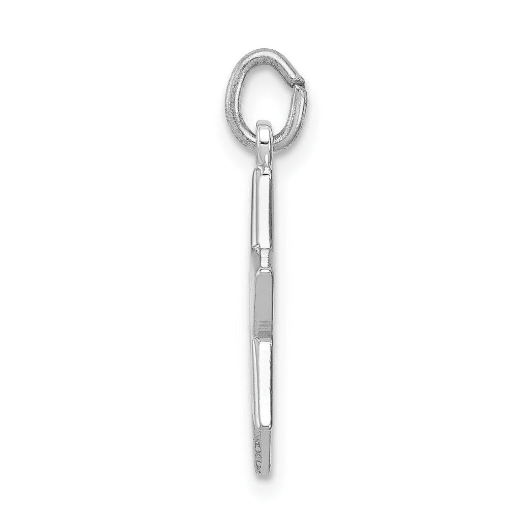 Sterling Silver Rhodium-Plated Star of David Pendant Polished Finish