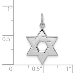 Sterling Silver Rhodium-Plated Star of David Pendant Polished Finish