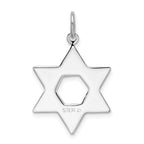 Sterling Silver 925 Star of David Charm with Rhodium Elegance
