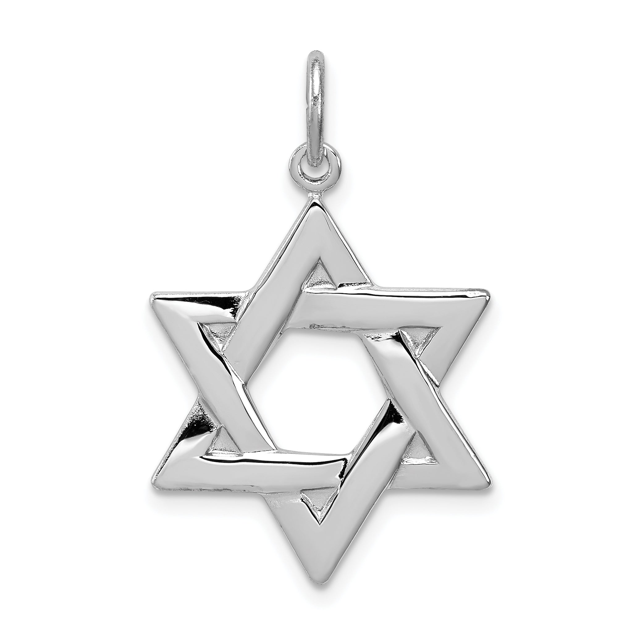 Sterling Silver Rhodium-plated Star of David Charm Main image