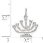 Sterling Silver 925 Menorah Charm with Polished Anti-Tarnish Finish
