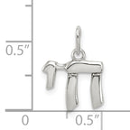 Sterling Silver Chai Life Charm with Polished Finish and Anti-Tarnish