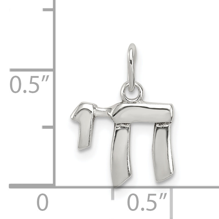 Sterling Silver Chai Life Charm with Polished Finish and Anti-Tarnish
