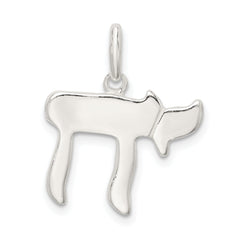 Sterling Silver 925 Chai Life Charm with Polished Anti-Tarnish Finish