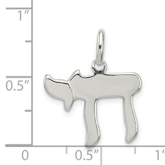 Sterling Silver 925 Chai Life Charm with Polished Anti-Tarnish Finish