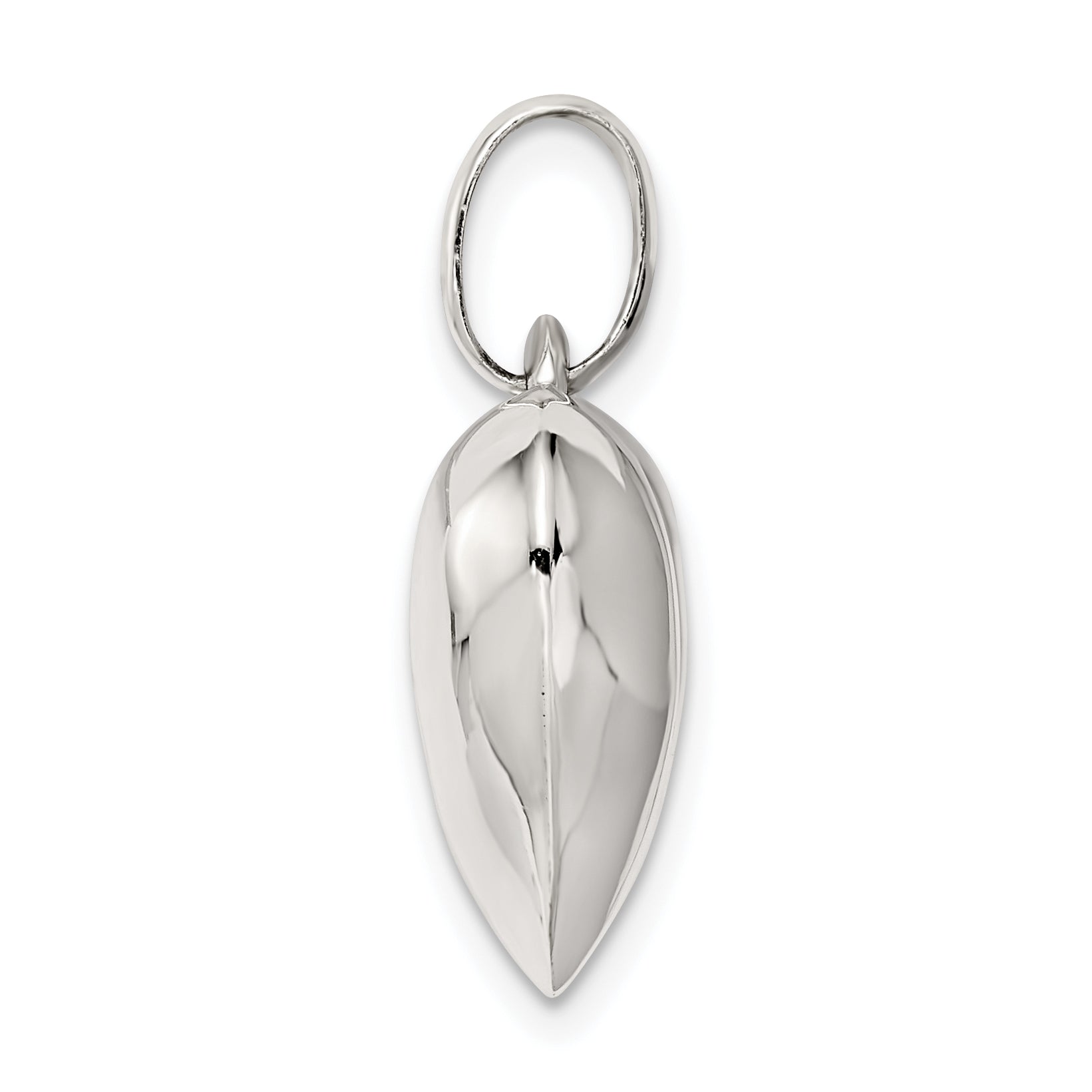 Sterling Silver 925 Polished Heart Charm with Anti-Tarnish Finish