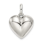 Sterling Silver 925 Polished Heart Charm with Anti-Tarnish Finish
