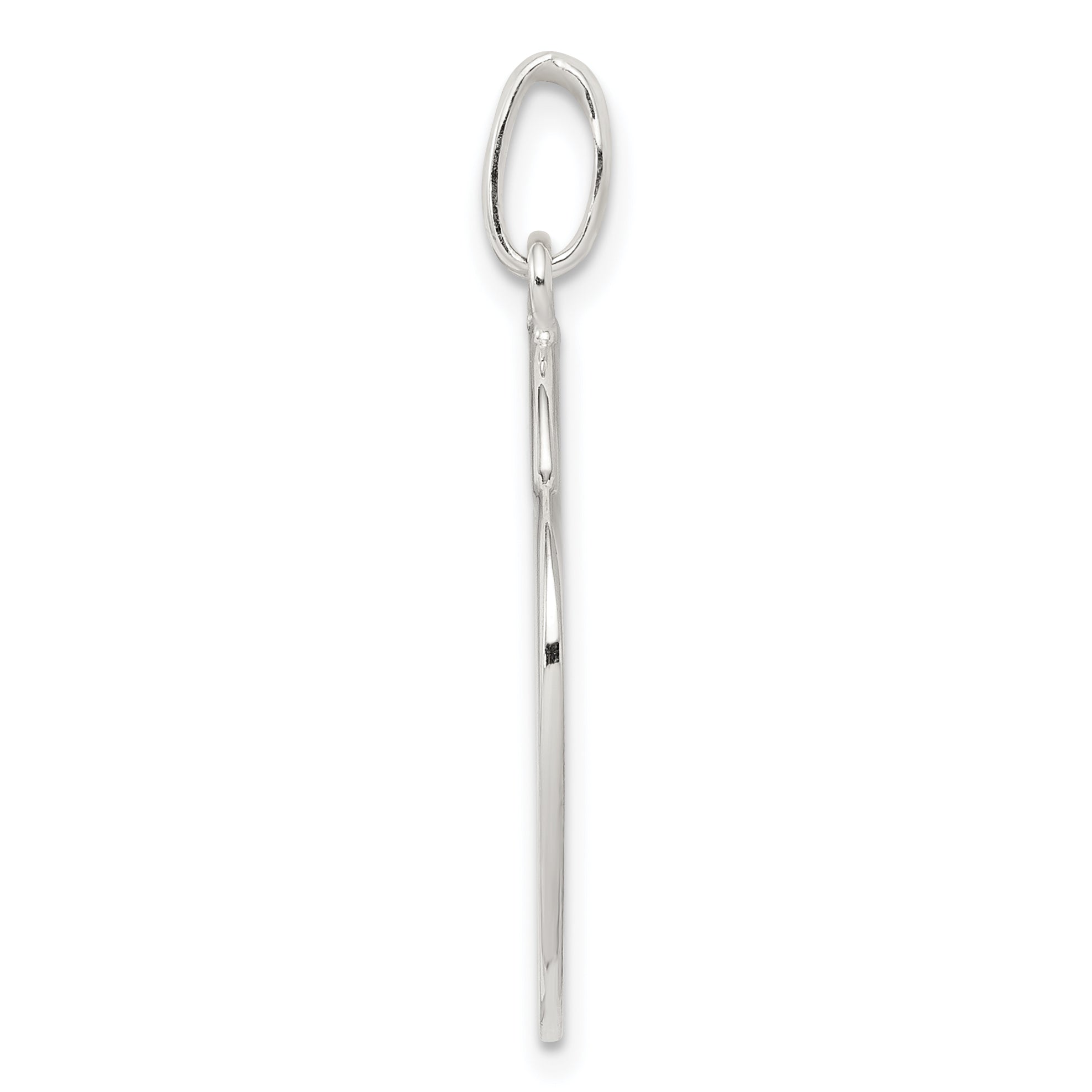 925 Sterling Silver Heart Charm Pendant with Polished Finish and Engravable Design