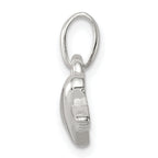 Sterling Silver 925 Heart With Wings Charm Polished Anti-Tarnish