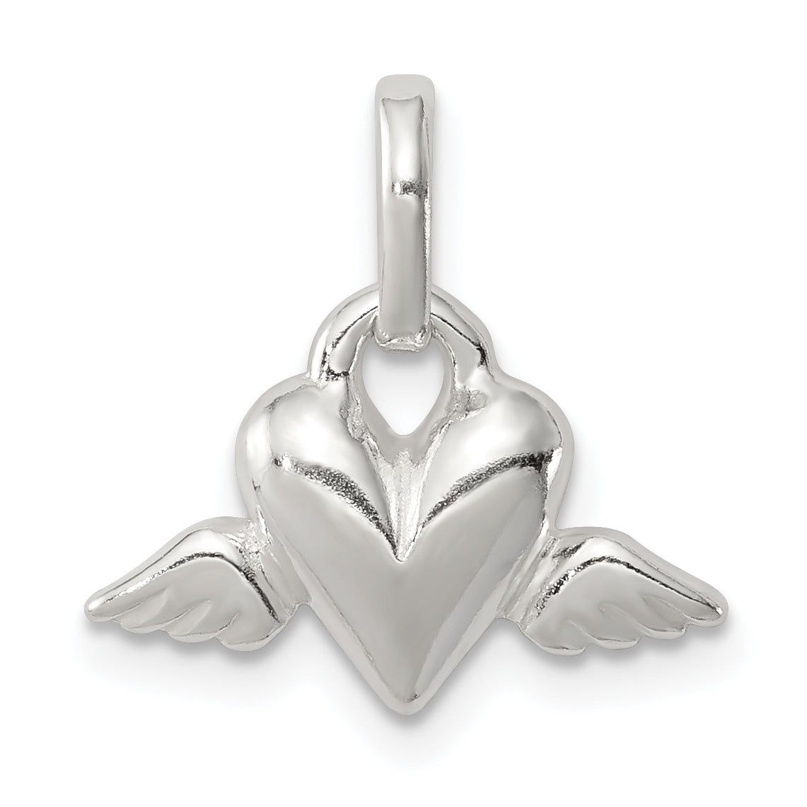 Sterling Silver Heart w/Wings Charm Main image