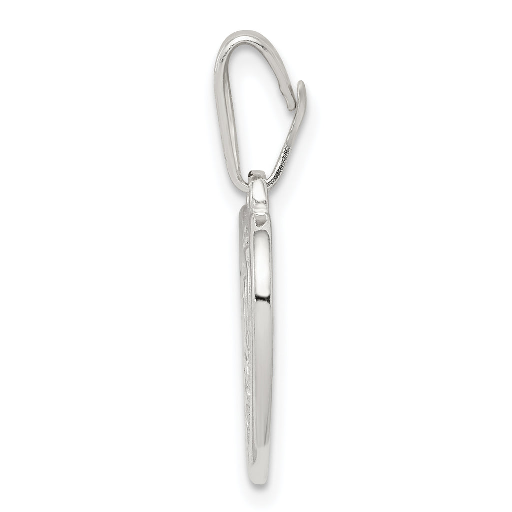 Sophia Jewelers Sterling Silver Heart Pendant with Polished Anti-Tarnish Finish