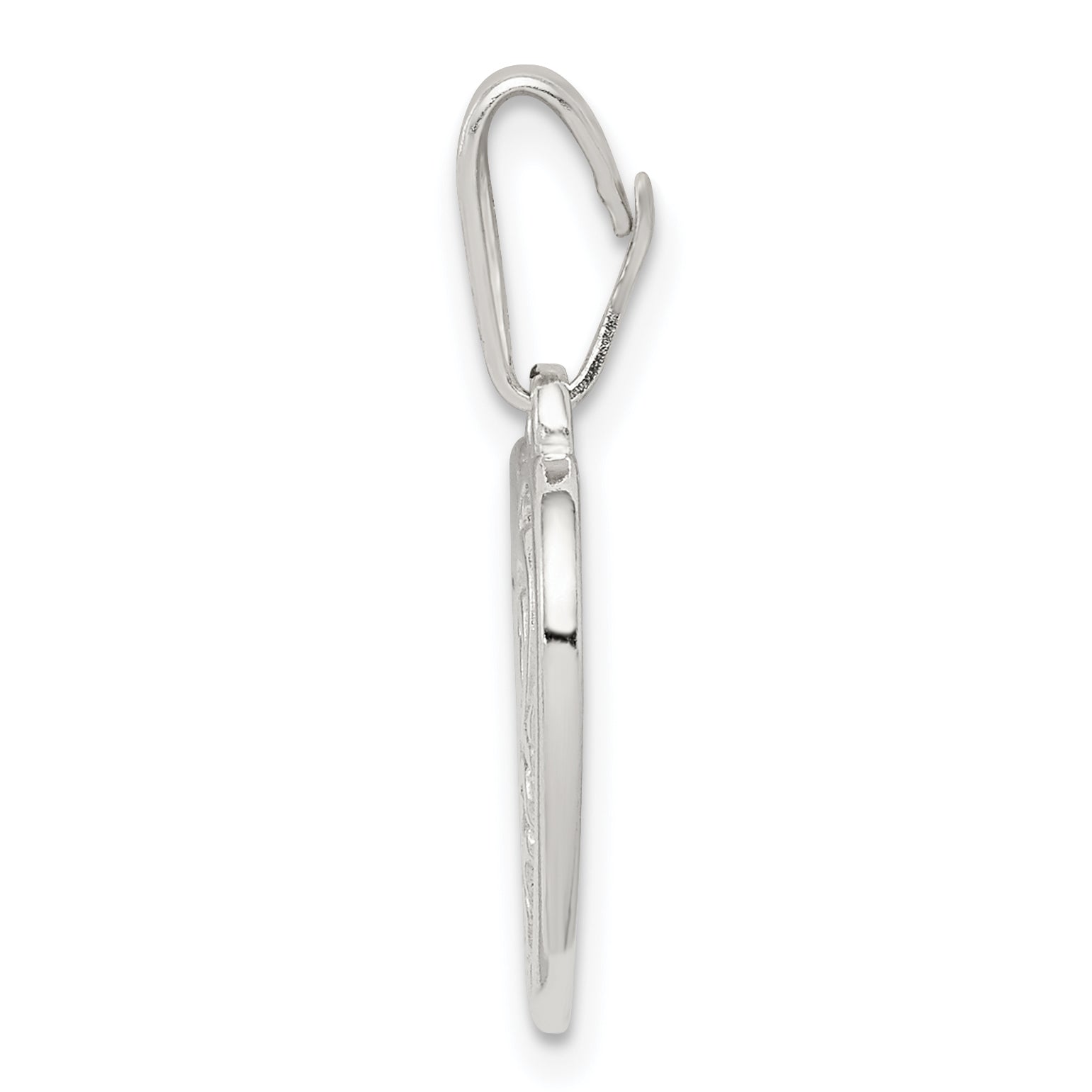 Sophia Jewelers Sterling Silver Heart Pendant with Polished Anti-Tarnish Finish