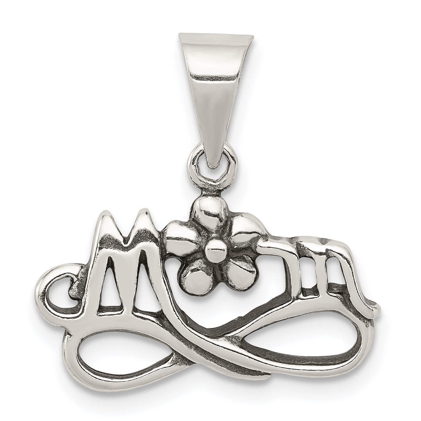 Sterling Silver Antiqued Mom Charm Main image