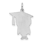 Sophia Jewelers Sterling Silver Owl Pendant with Polished Rhodium Elegance