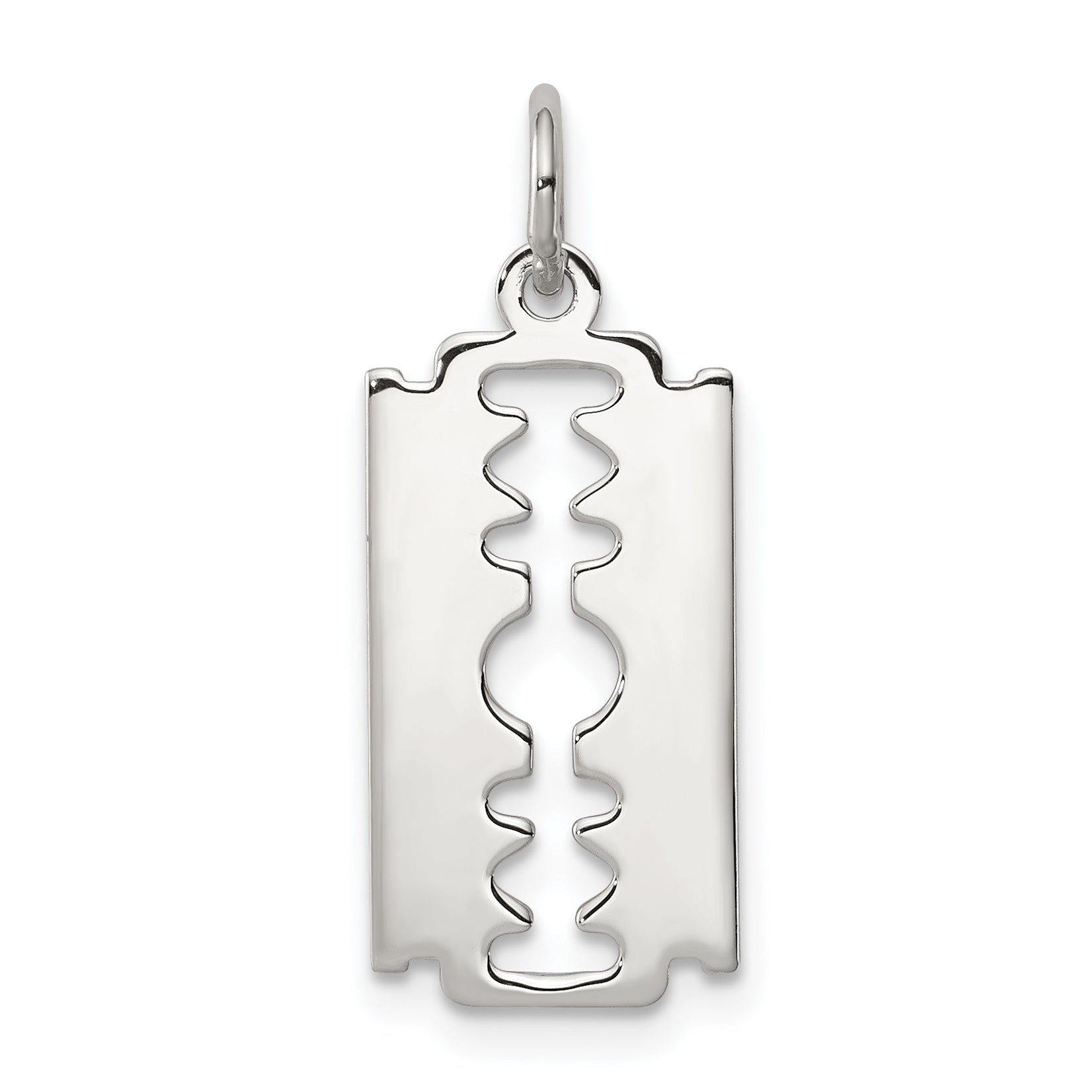 Sterling Silver Rhodium-plated Razor Blade Polished Charm Main image