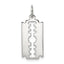 Sterling Silver Rhodium-plated Razor Blade Polished Charm