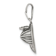 Sterling Silver 925 Men's Antiqued Fireman's Helmet Charm