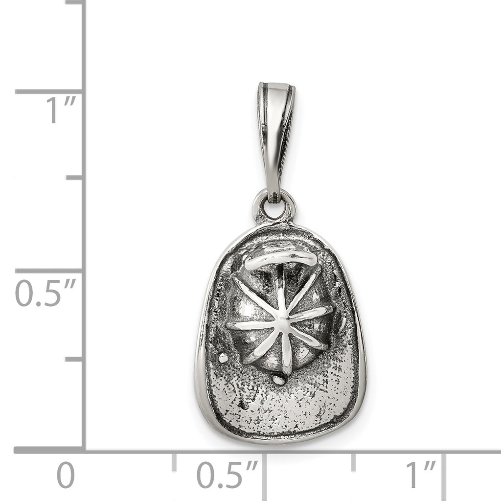 Sterling Silver 925 Men's Antiqued Fireman's Helmet Charm