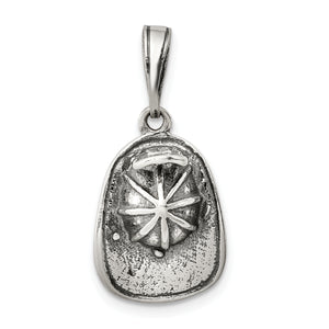 Fireman's Helmet Charm in Sterling Silver, 19mm Antiqued - Sophia Jewelers