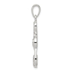 Sterling Silver 925 Treble Clef Charm with White CZ Stone