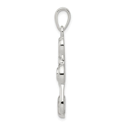 Sterling Silver 925 Treble Clef Charm with White CZ Stone
