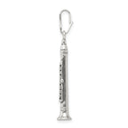 Sophia Jewelers 925 Sterling Silver Antiqued Clarinet 3D Pendant
