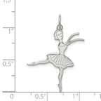 Sophia Jewelers Sterling Silver Ballerina Charm with Polished Rhodium Finish