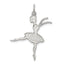 Sterling Silver Rhodium-plated Ballerina Polished Charm