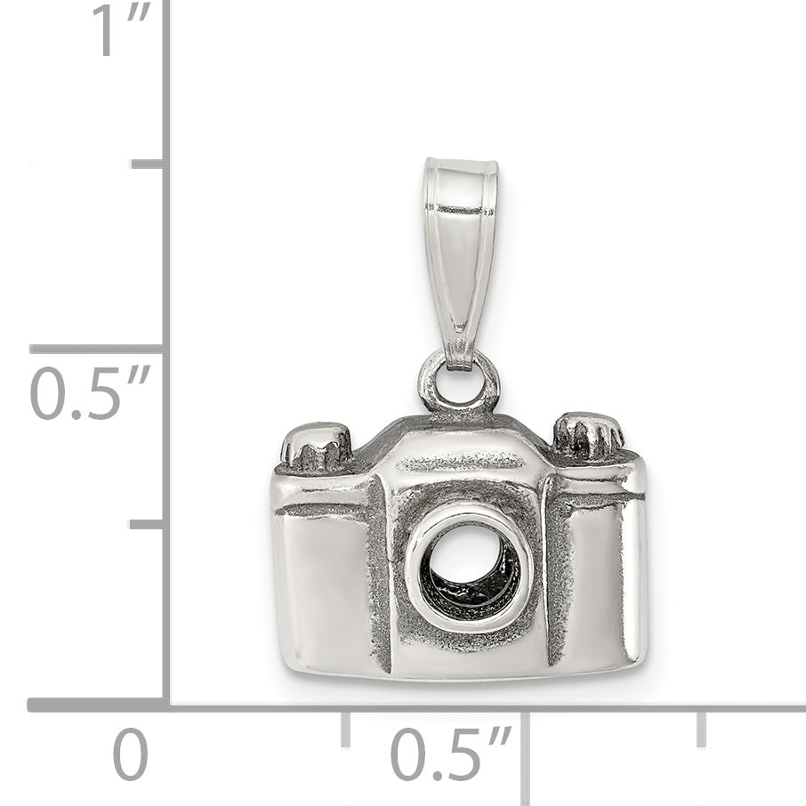 Sterling Silver 3D Antiqued Camera Charm Elegant Vintage Inspired