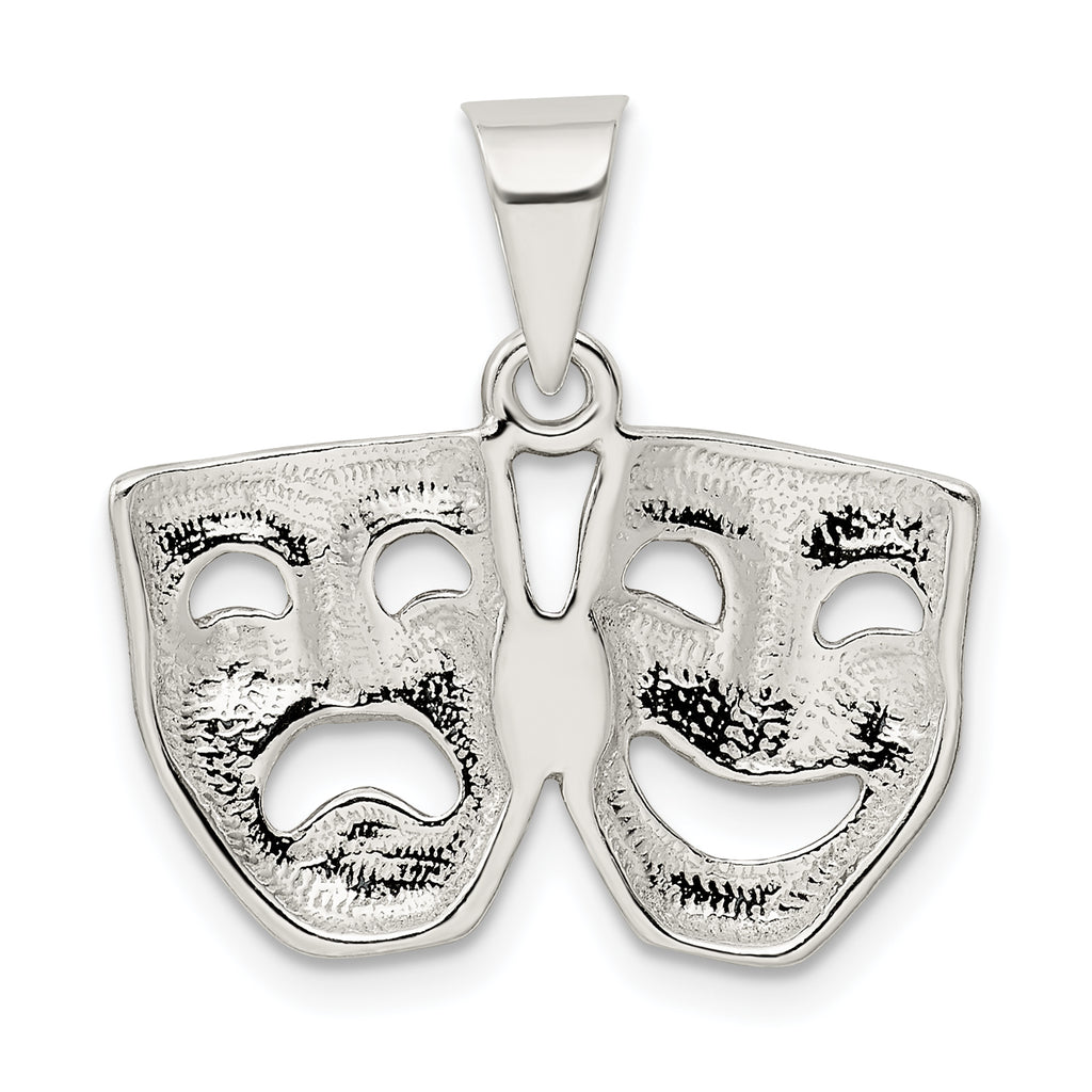 925 Sterling Silver Comedy/Tragedy Charm with Polished Anti-Tarnish Finish