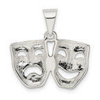 925 Sterling Silver Comedy/Tragedy Charm with Polished Anti-Tarnish Finish