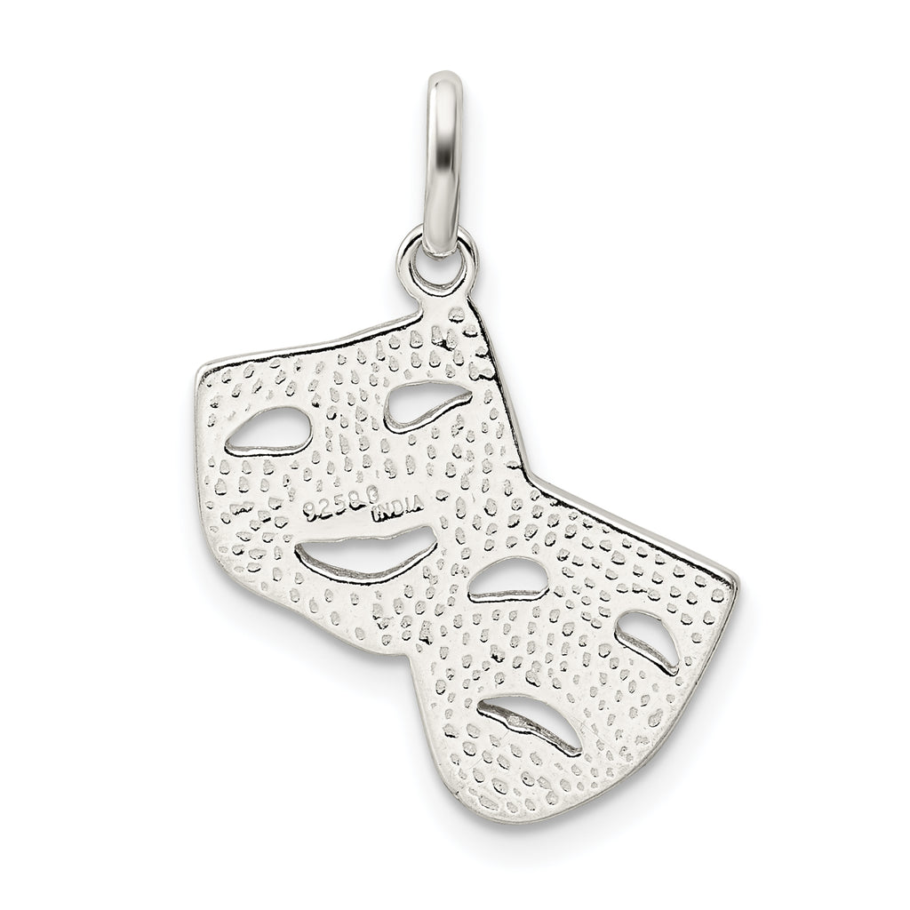 Sterling Silver 925 Comedy/Tragedy Charm Polished Anti-Tarnish Pendant