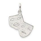Sterling Silver 925 Comedy/Tragedy Charm Polished Anti-Tarnish Pendant
