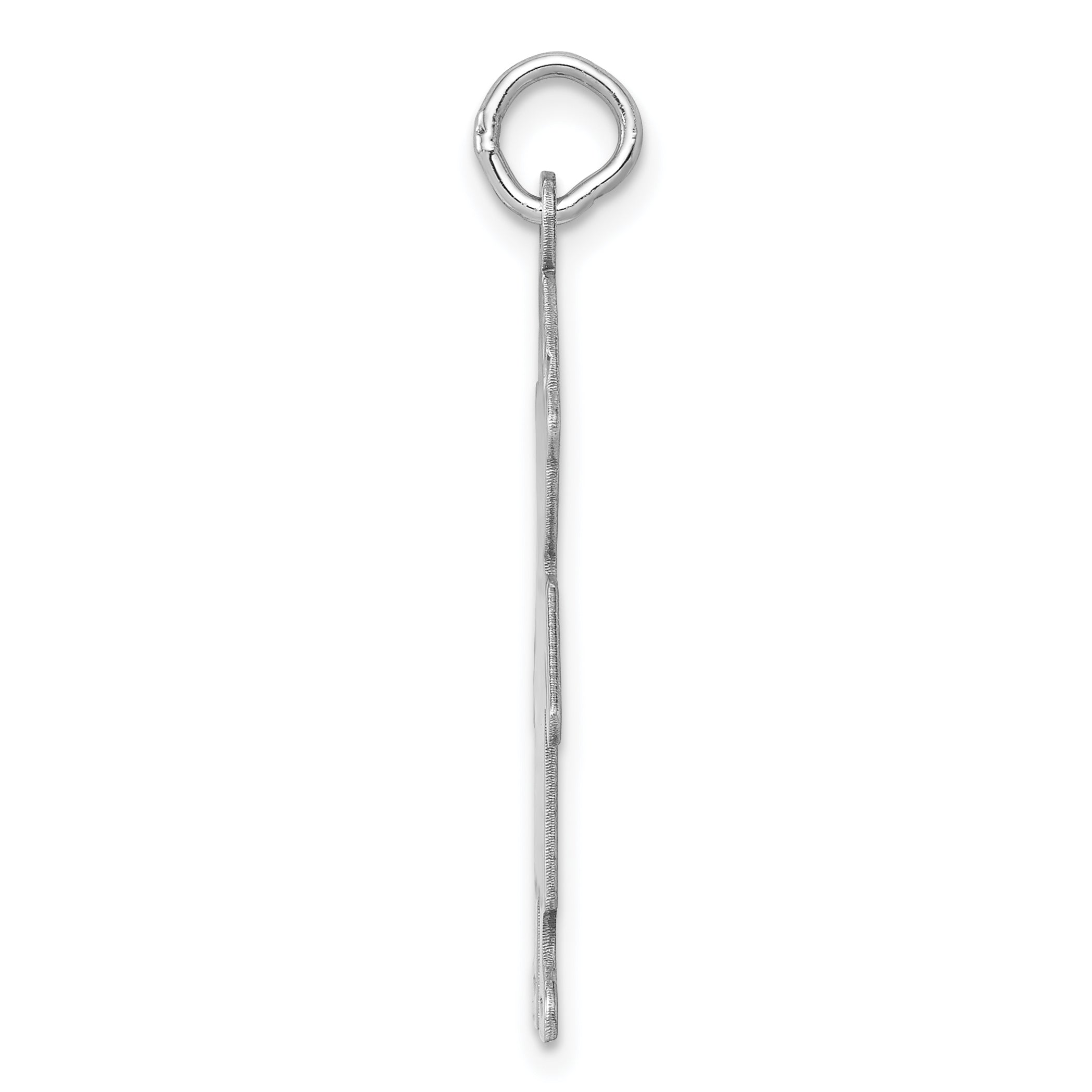 Sterling Silver 925 Engravable Boy Disc Charm with Rhodium Polish