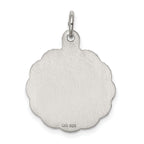 Sterling Silver Rhodium-Plated Engravable Cross Disc Charm