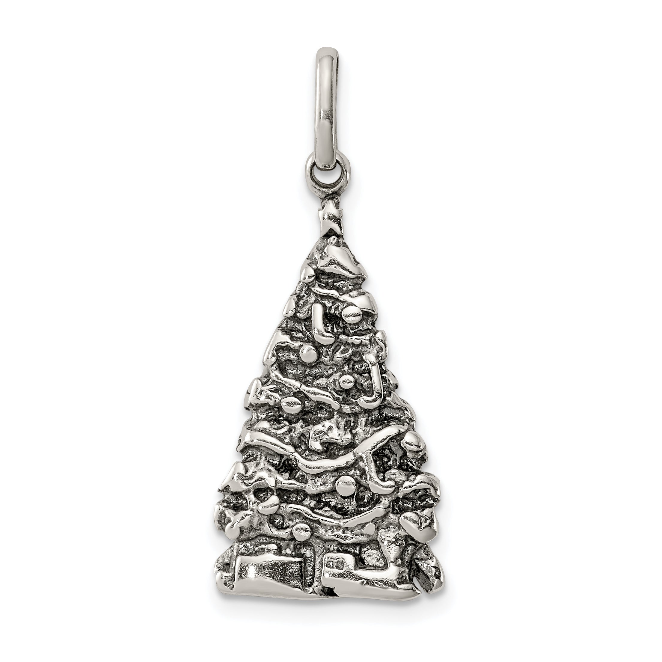 Sterling Silver Antiqued Christmas Tree Charm