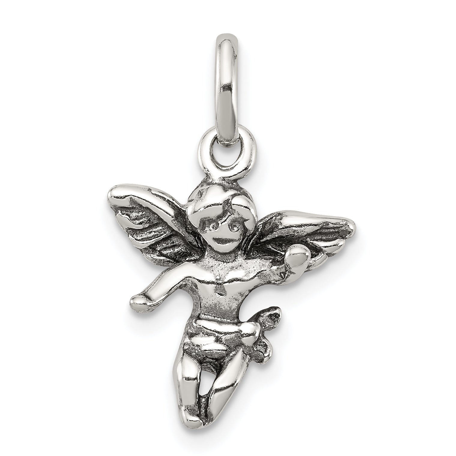 Sterling Silver Antiqued Angel Charm Main image