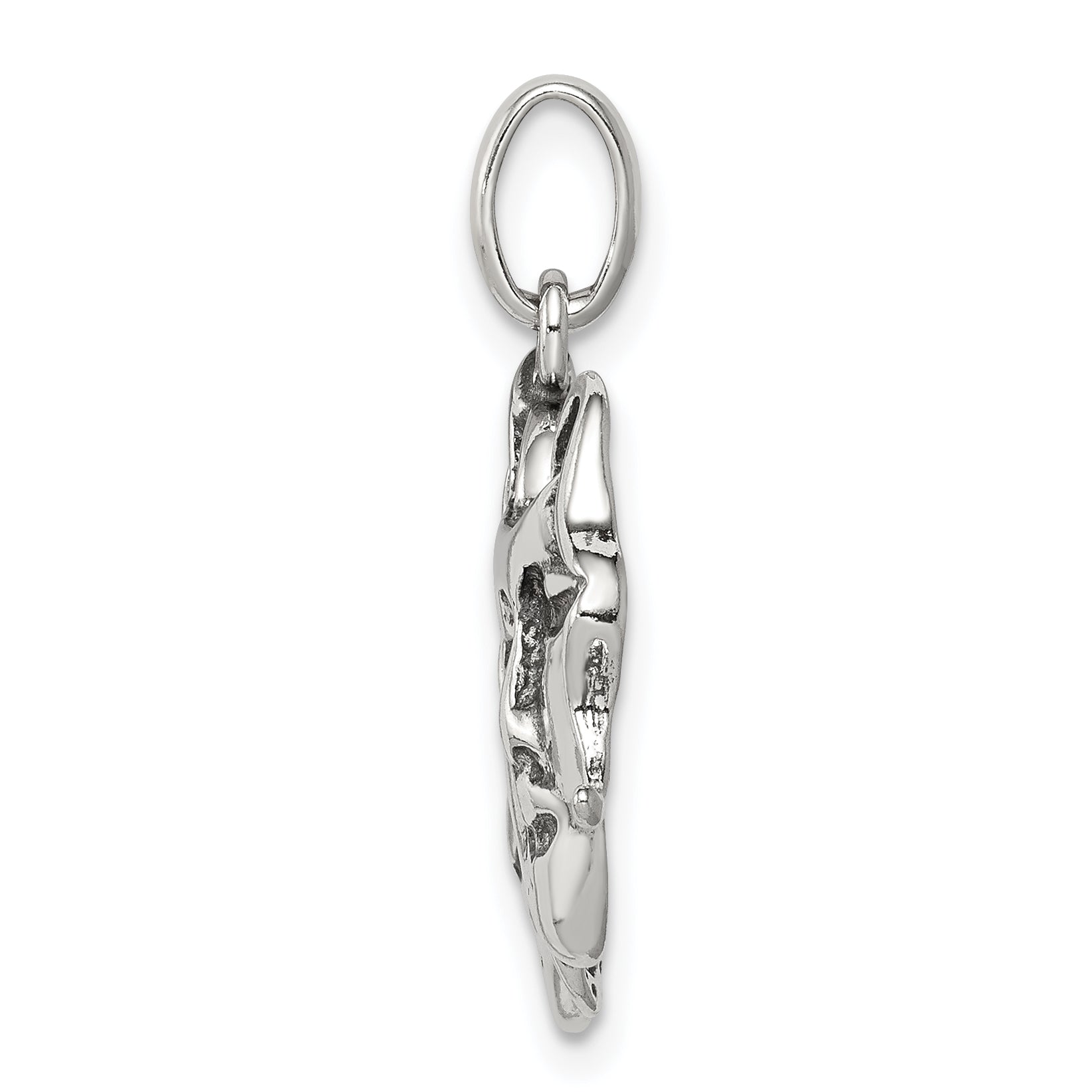 Sterling Silver 925 Antiqued Comedy/Tragedy Charm with Textured Back Secondary image