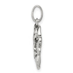 Sterling Silver 925 Antiqued Comedy/Tragedy Charm with Textured Back