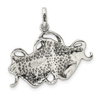 Sterling Silver 925 Antiqued Comedy/Tragedy Charm with Textured Back