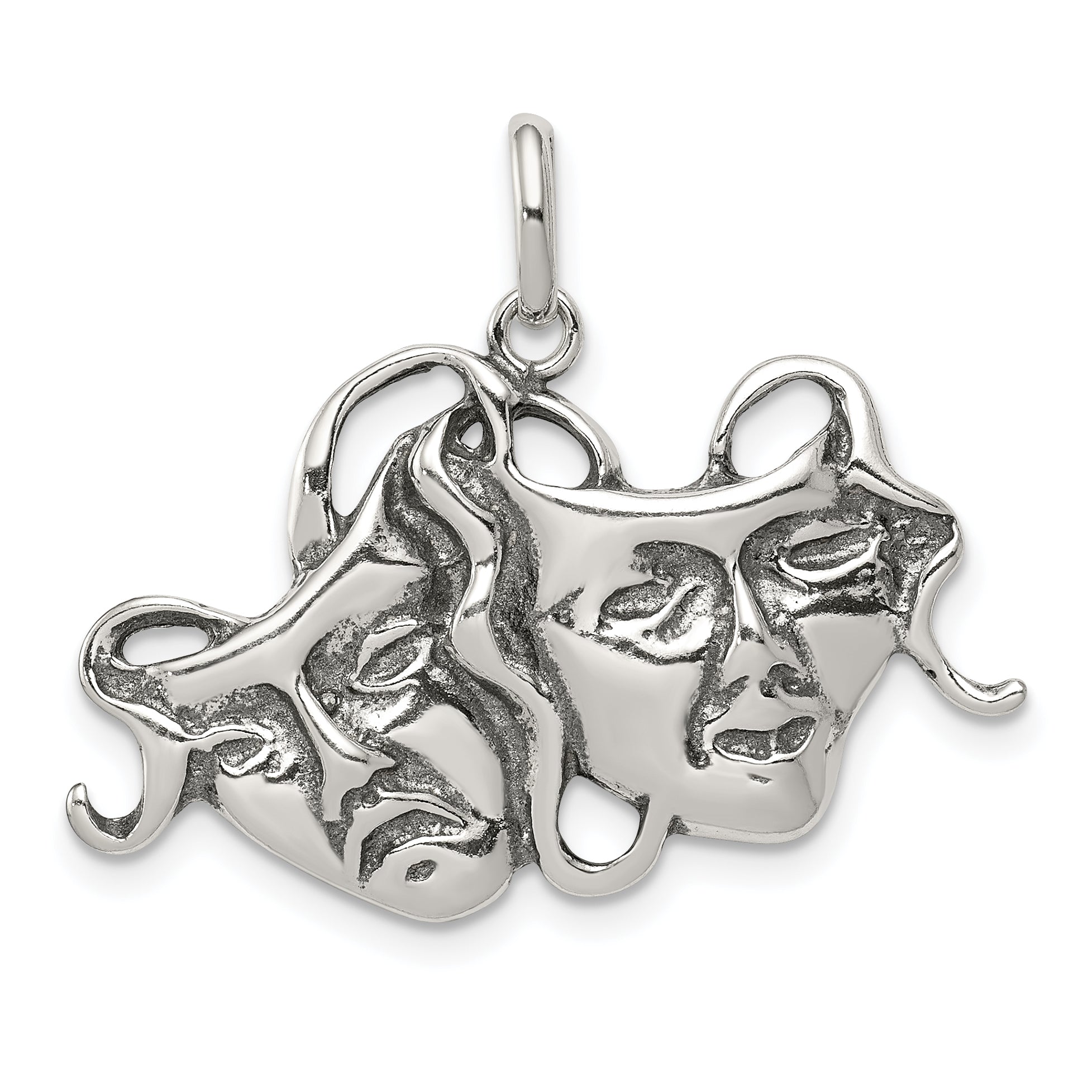 Sterling Silver Antiqued Comedy/Tragedy Charm Main image