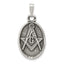Sterling Silver Antiqued Masonic Pendant