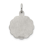 Sterling Silver St. Christopher Medal Charm Rhodium-Plated Engravable Polished Finish