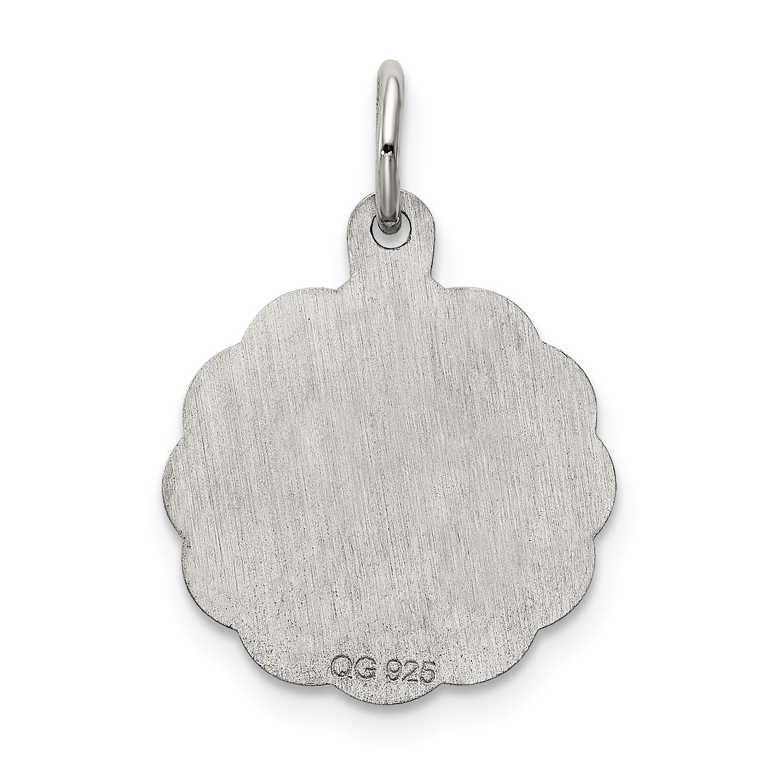 Sterling Silver St. Christopher Medal Charm Rhodium-Plated Engravable Polished Finish